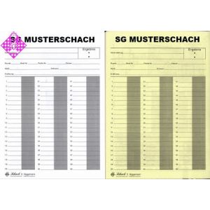 Partieformulare 60 Züge, durchschreibend, 1.000 St