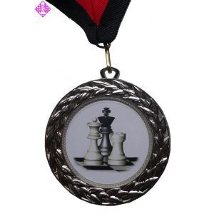 Medaille 7 cm, silberfarben mit Emblem