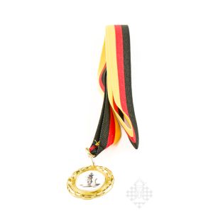 Medaille 4 cm, goldfarben mit Emblem