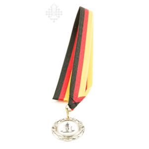 Medaille 4 cm, silberfarben mit Emblem