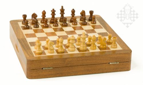Schach/Dame Spiel 2in1, magnetisch,Kassette mit Filz Polster